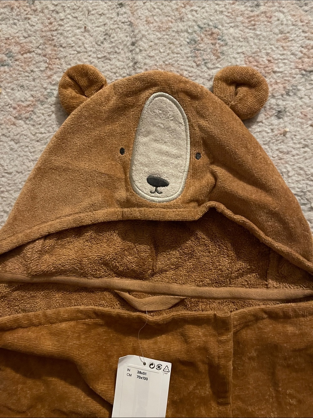 H&M Brown Bear Hooded Bath Towel - Picture 4 of 5